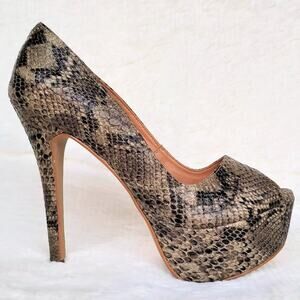 Marlene Fantini Faux Snakeskin Platform Pump
